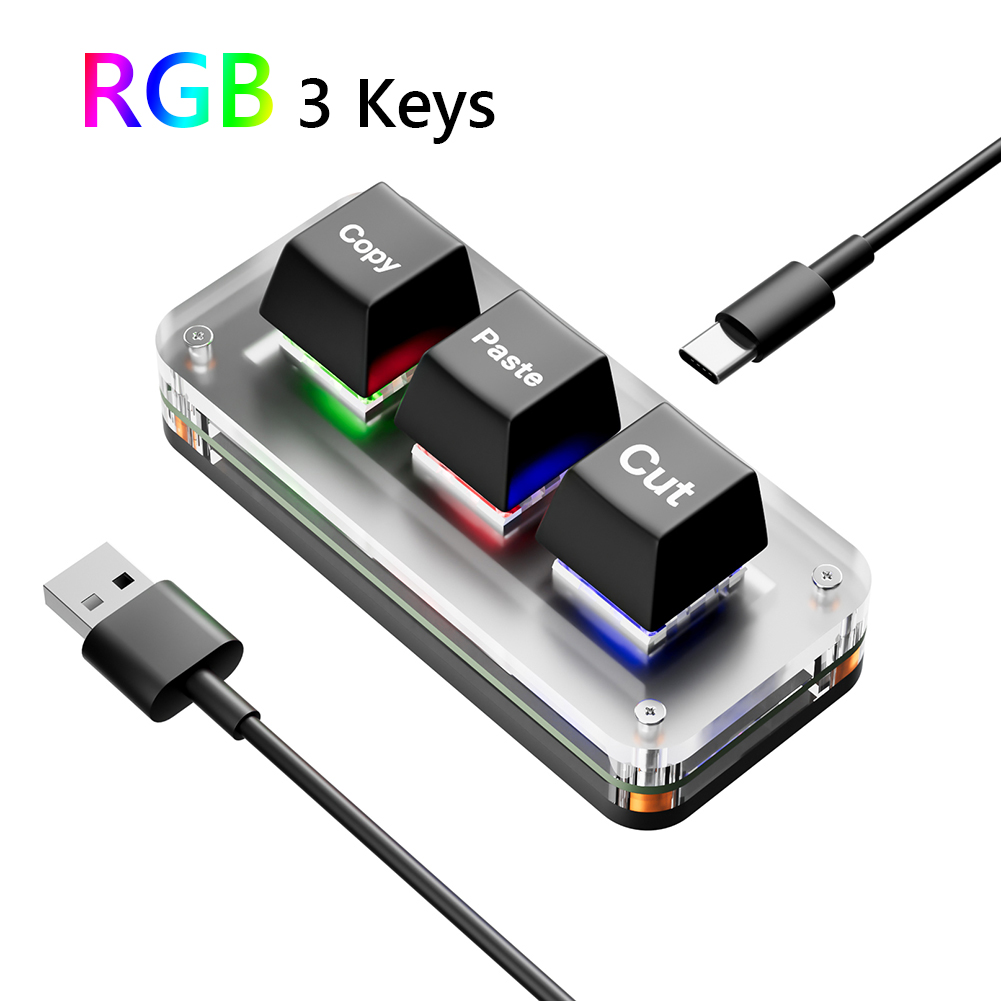 Gaming Keyboard Mini Mechanical - Mini 3-Key Cut Copy Paste Ctrl