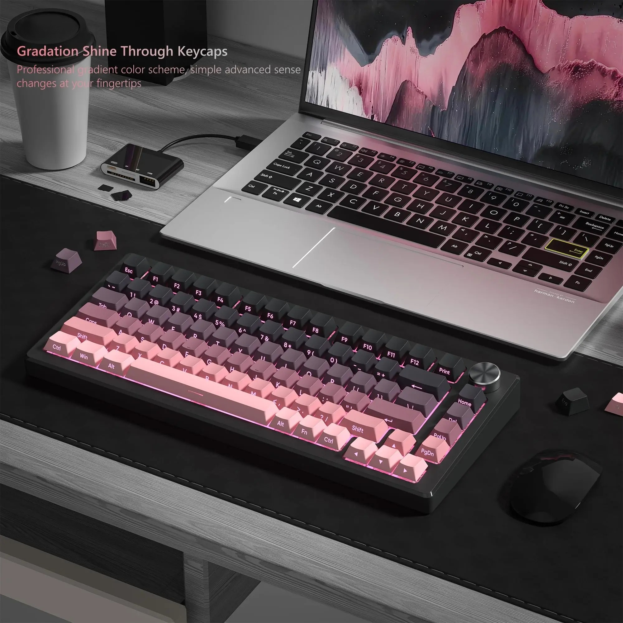 136 Key Black and Pink Print B - Keyboard Gaming Black avis et prix