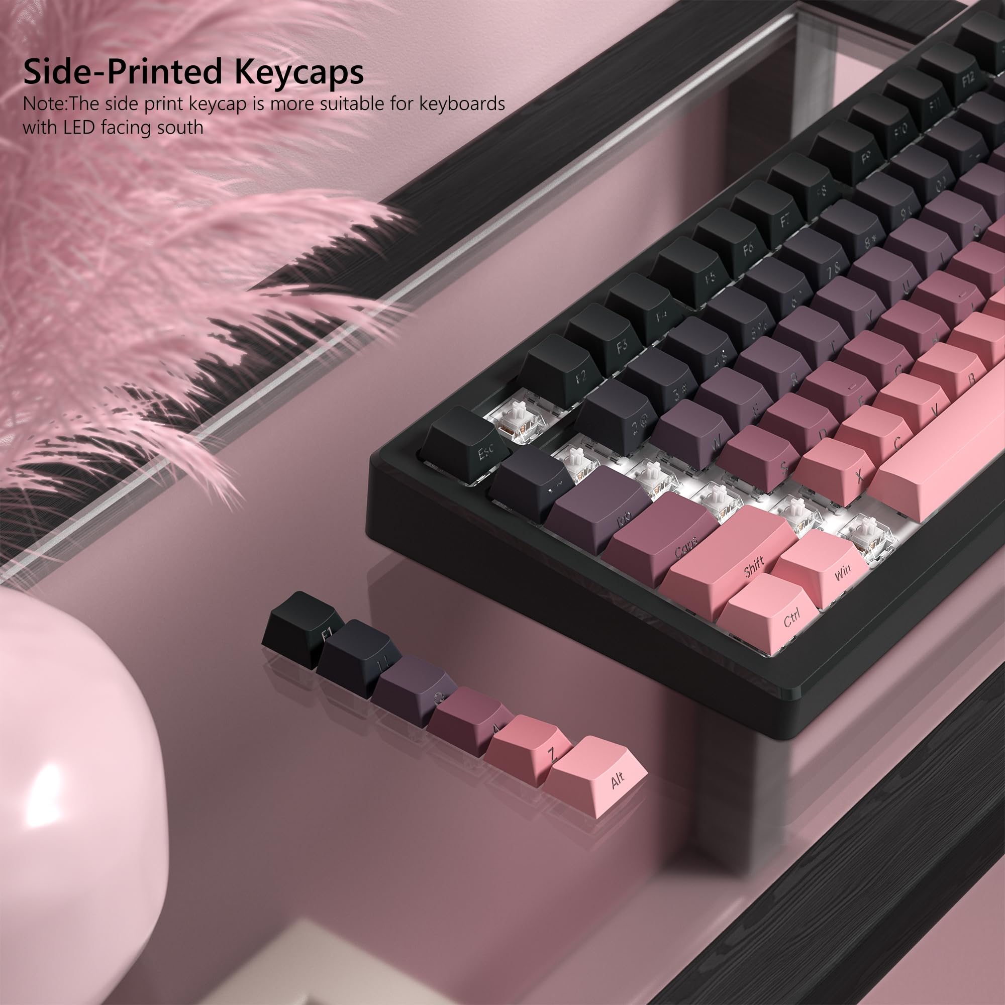 136 Key Black and Pink Print B - Keyboard Gaming Black avis et prix