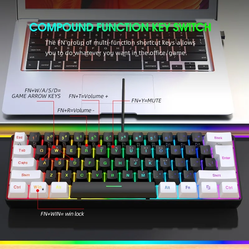 Keyboard and mouse 60% compute - Gaming Keyboard And Mouse Combo avis et prix