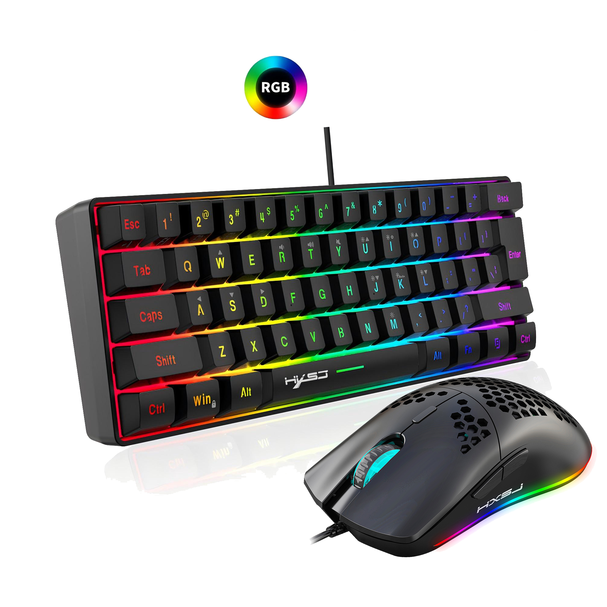 Hot selling HXSJ 61 keys V700  - Gaming Keyboard And Mouse Combo avis et prix