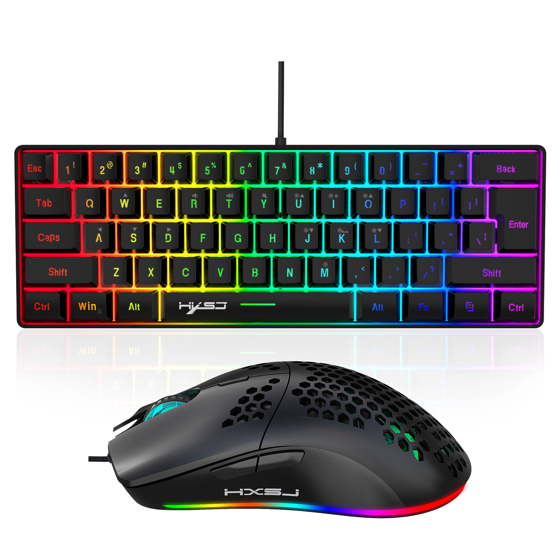 Hot selling HXSJ 61 keys V700  - Gaming Keyboard And Mouse Combo avis et prix