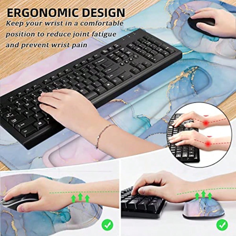 Mouse Pad with Wrist Rest Larg - Gaming Keyboard Mouse Set avis et prix