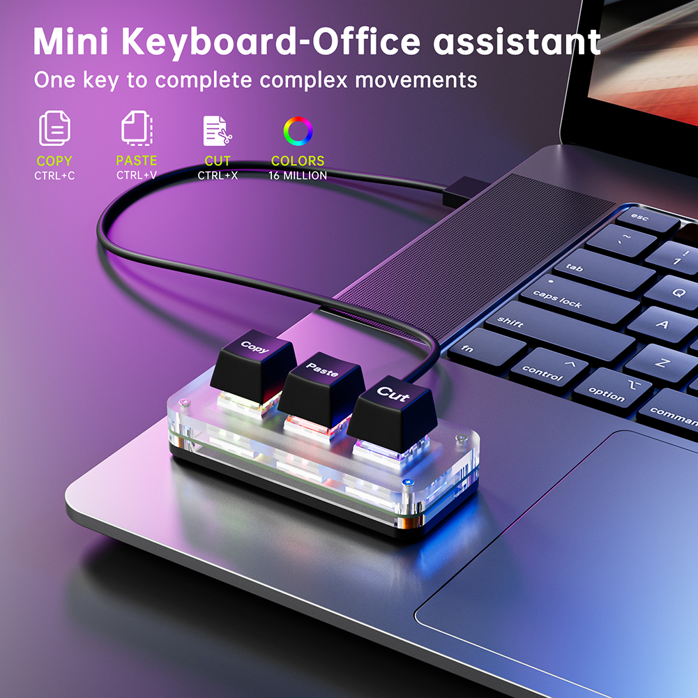 Mini 3-Key Cut Copy Paste Ctrl - Gaming Keyboard Mini Mechanical avis et prix