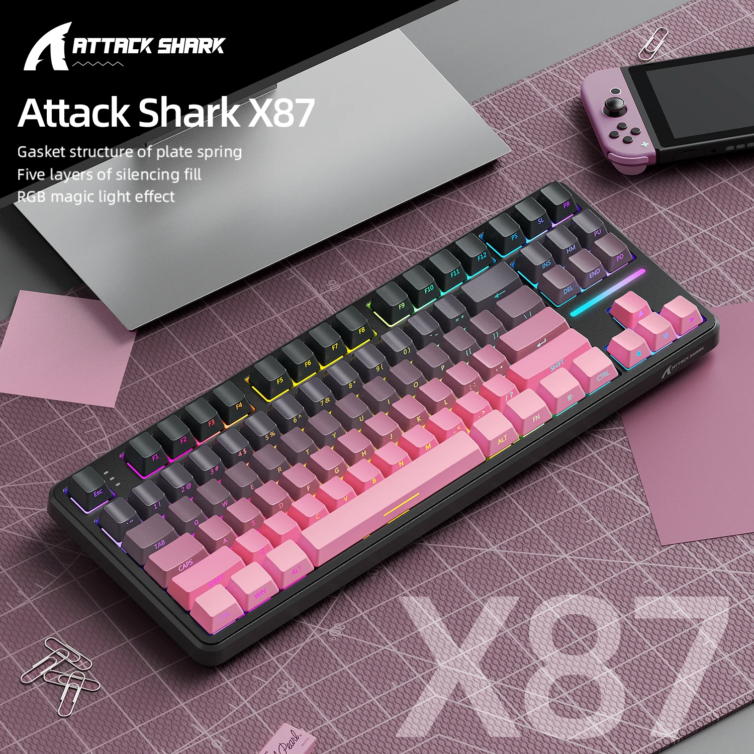 Attack Shark X87 Macro Drive G - Gaming Keyboard Mechanical avis et prix