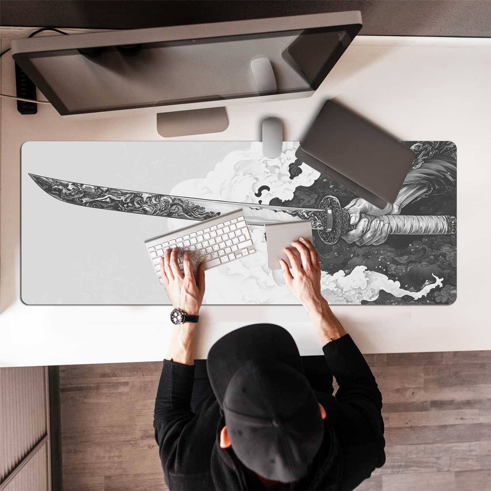 Black And White Comic Wind Swo - Keyboard Gaming Black avis et prix