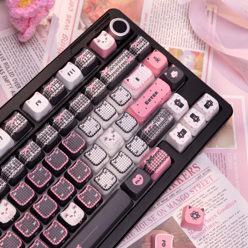 Black Lace Cat Theme Keycaps S - Keyboard Gaming Black avis et prix