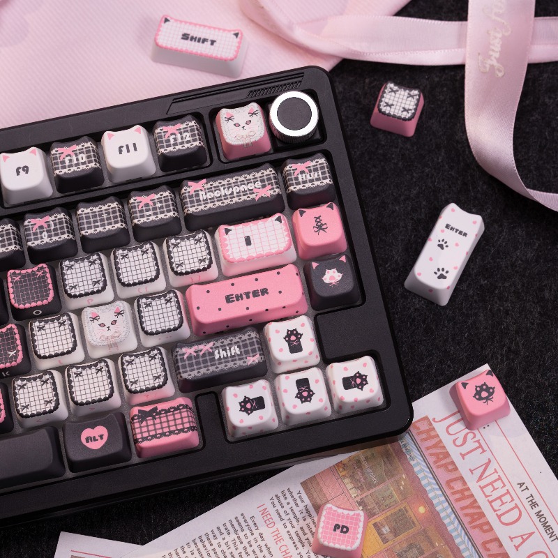 Black Lace Cat Theme Keycaps S - Keyboard Gaming Black avis et prix