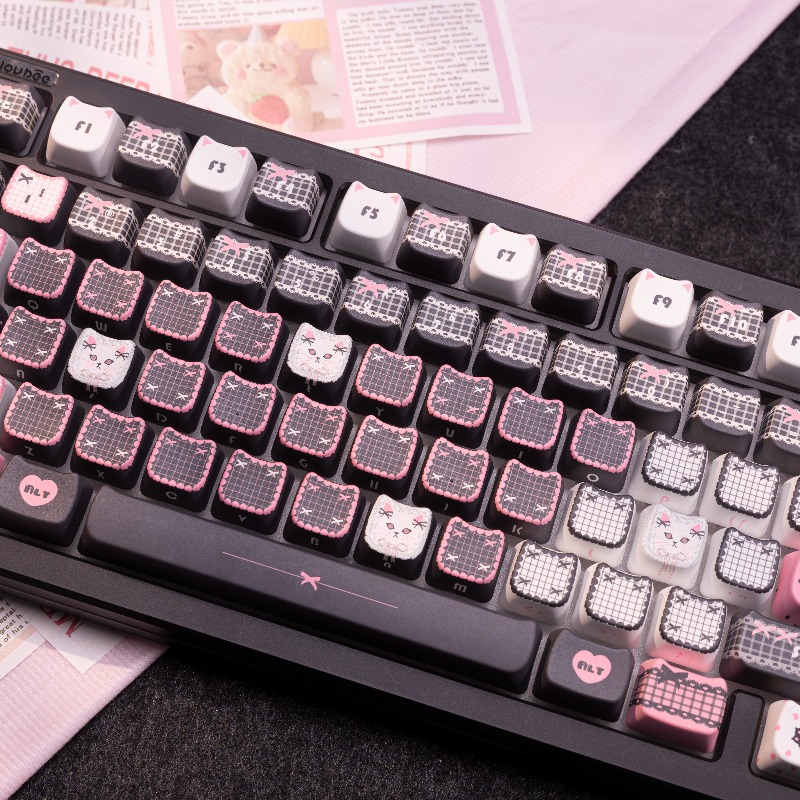 Black Lace Cat Theme Keycaps S - Keyboard Gaming Black avis et prix