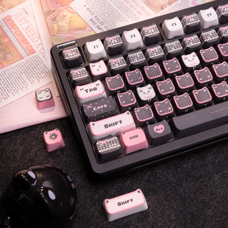 Black Lace Cat Theme Keycaps S - Keyboard Gaming Black avis et prix