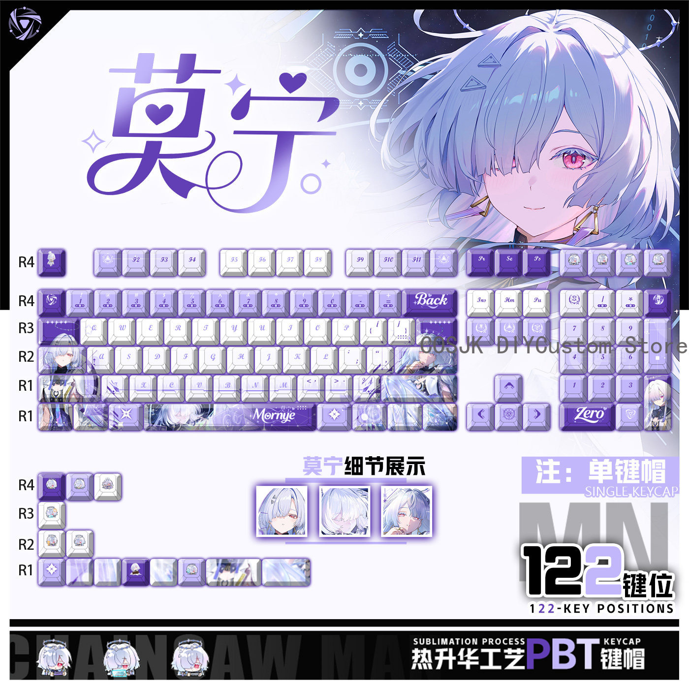 122 Keys Anime Mornye Wutherin - Gaming Keyboard Mechanical avis et prix