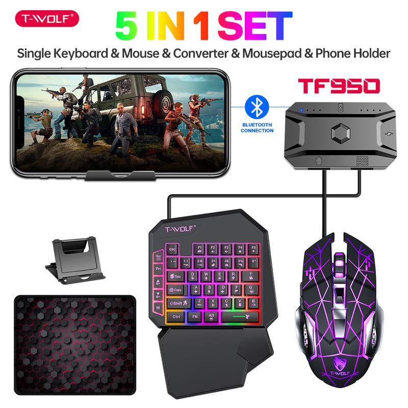 T-Wolf Tf950 5 In 1 One Handed - Keyboard Mouse Bundle Gaming avis et prix