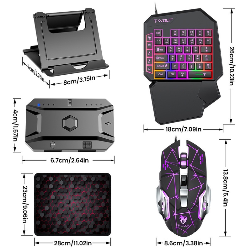 T-Wolf Tf950 5 In 1 One Handed - Keyboard Mouse Bundle Gaming avis et prix