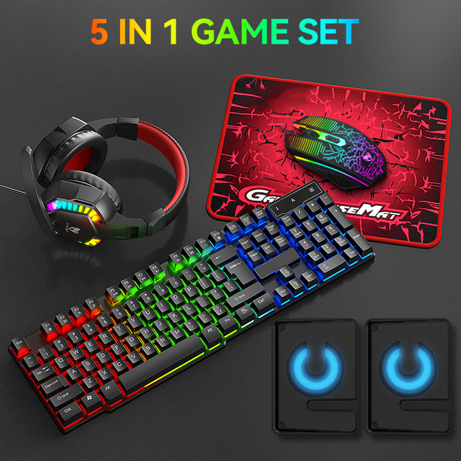 5-in-1 Set Gaming Combo Keyboa - Gaming Keyboard And Mouse Combo avis et prix