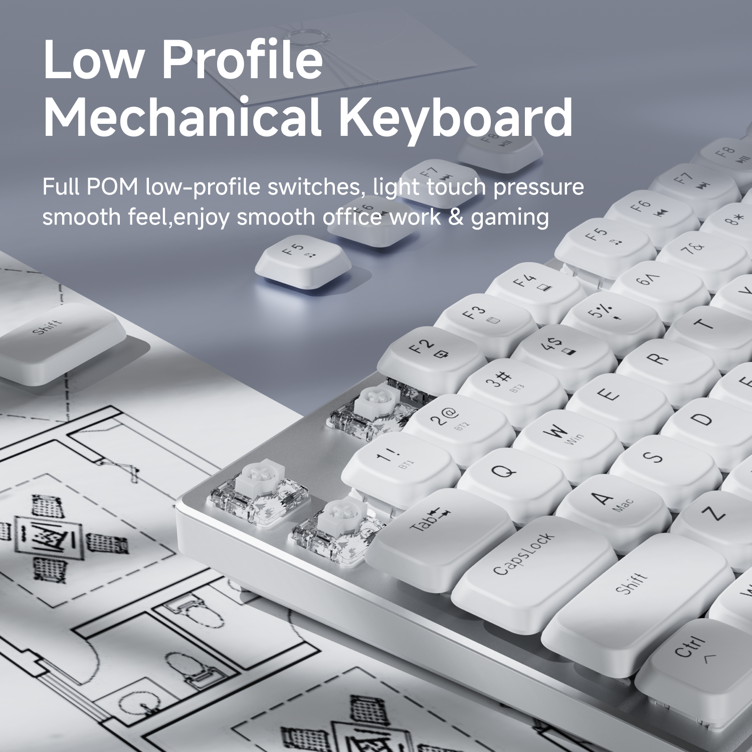 EWEADN Wireless Low-Profile Me - Gaming Keyboard Mechanical avis et prix