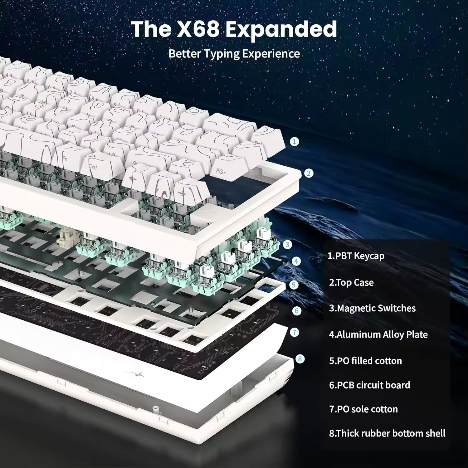 Attack Shark X68 He Wired RGB  - Gaming Keyboard He avis et prix