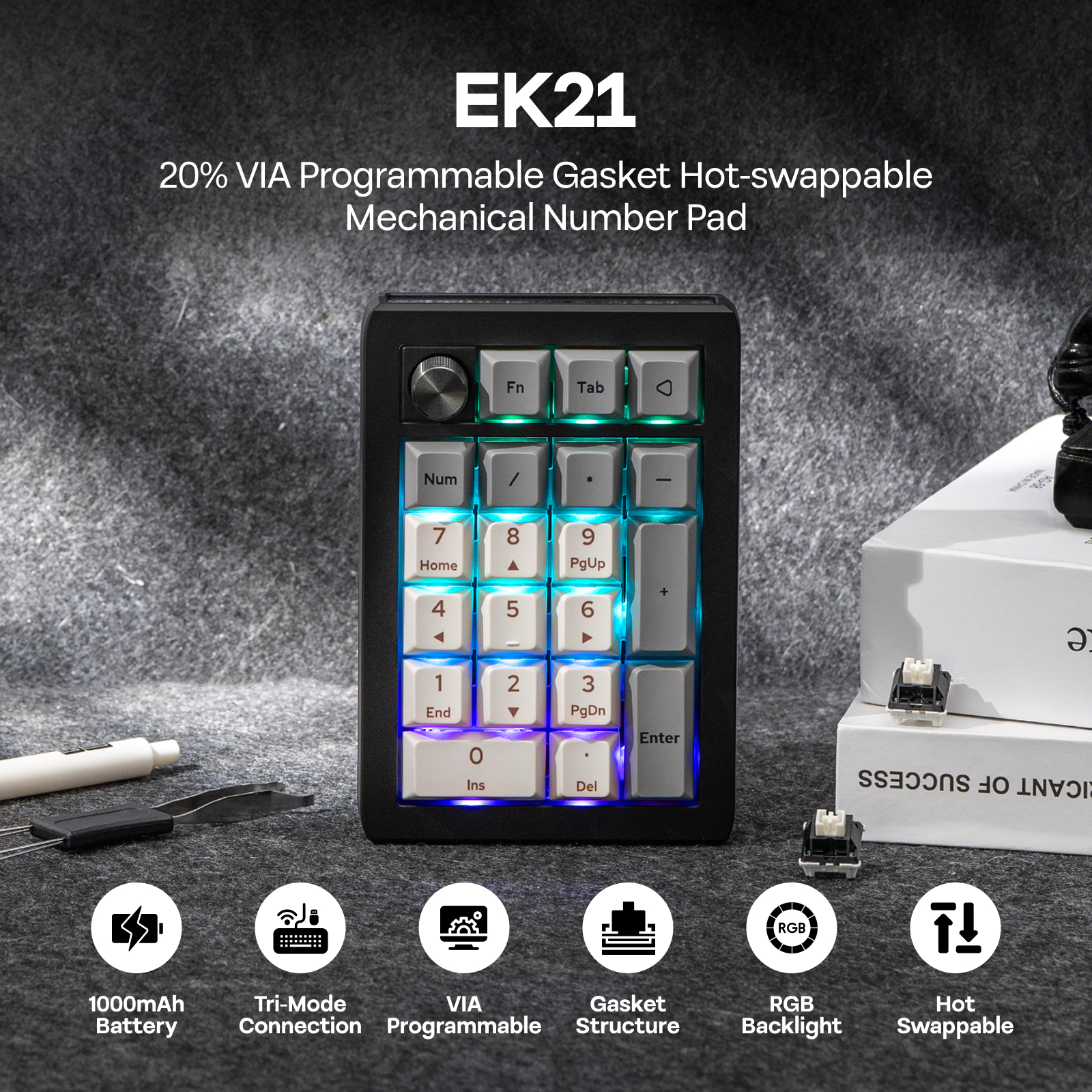 EPOMAKER EK21 VIA 20% Gasket W - Gaming Keyboard Mini Mechanical avis et prix