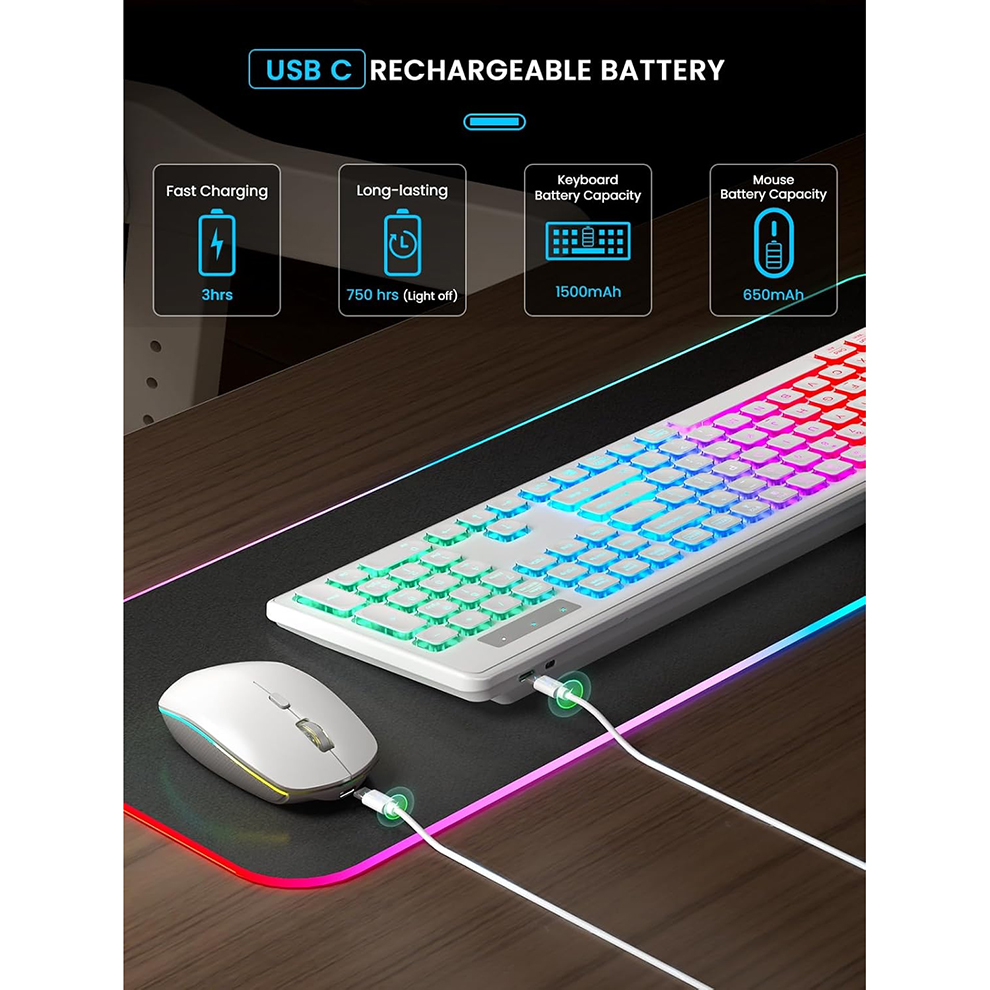 Backlit Wireless Keyboard and  - Gaming Keyboard And Mouse Combo avis et prix