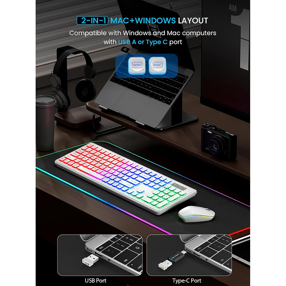 Backlit Wireless Keyboard and  - Gaming Keyboard And Mouse Combo avis et prix